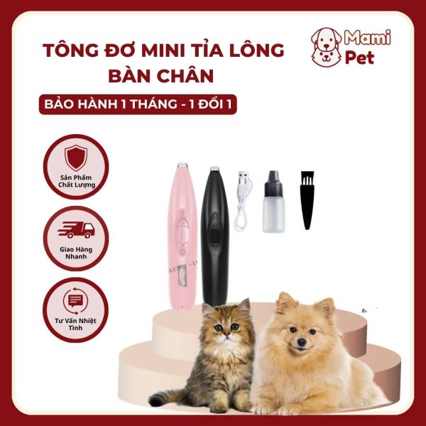 Tông Đơ Mini Tỉa Lông Bàn Chân Thú Cưng, Tông Đơ Cạo Lông Chó - Sạc USB Tiện Lợi