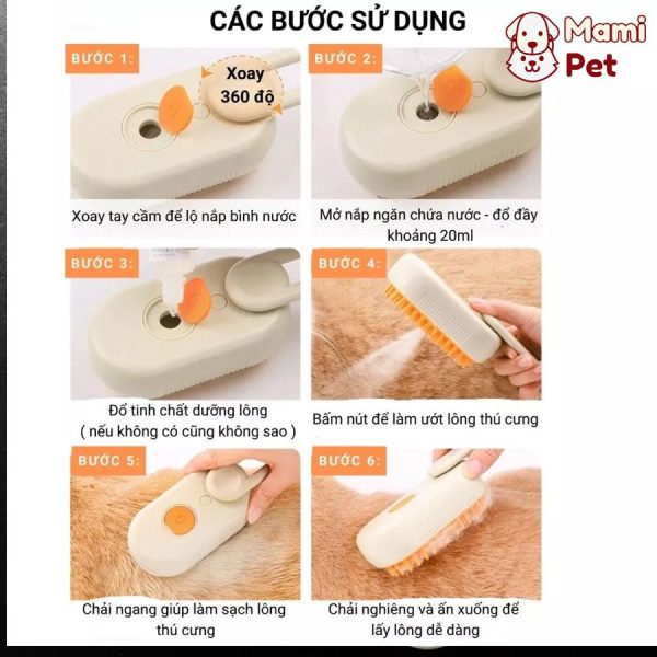 Lược Phun Sương Cho Thú Cưng Mamipet